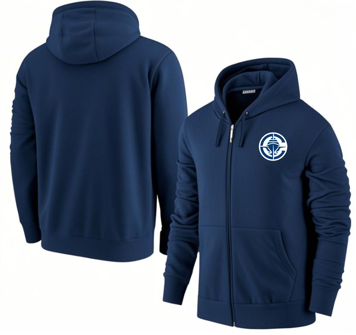 Men Los Angeles Clippers Dark Blue Zipper hoodie 2025 NBA Jersey style 1